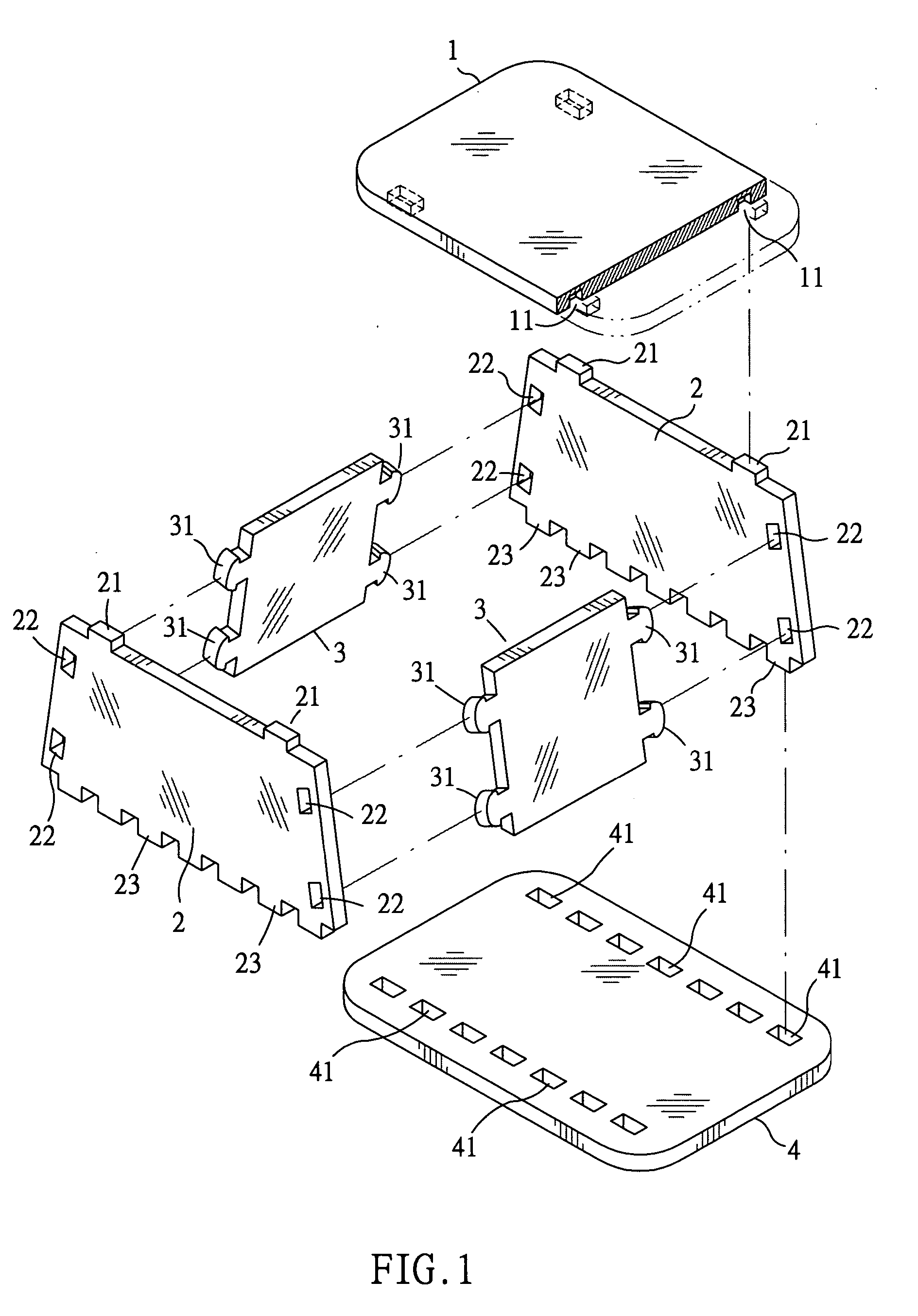 Combined structure made of a foam material