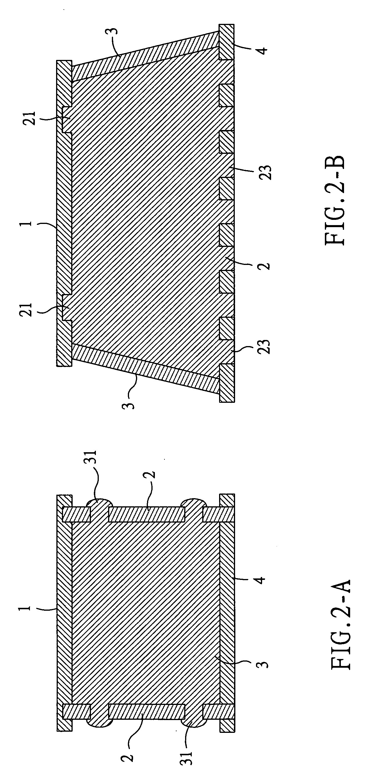 Combined structure made of a foam material