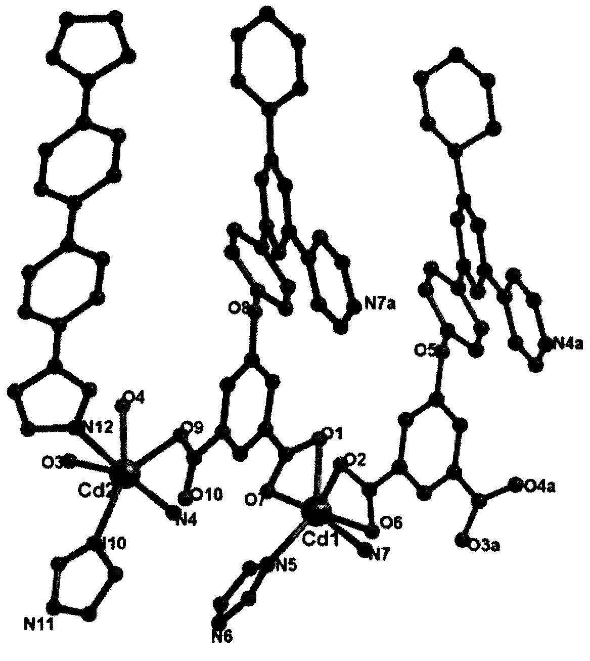 Binuclear cadmium complex used as nitrobenzene fluorescence recognition sensor and preparation method thereof