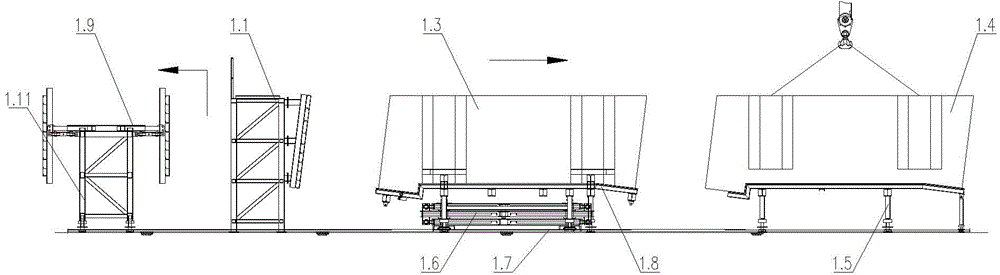 A construction method for the installation and construction of well-shaped beams in comb-shaped slideway in deep water