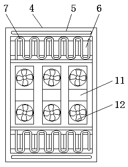 Battery processing detecting device with heat dissipating function