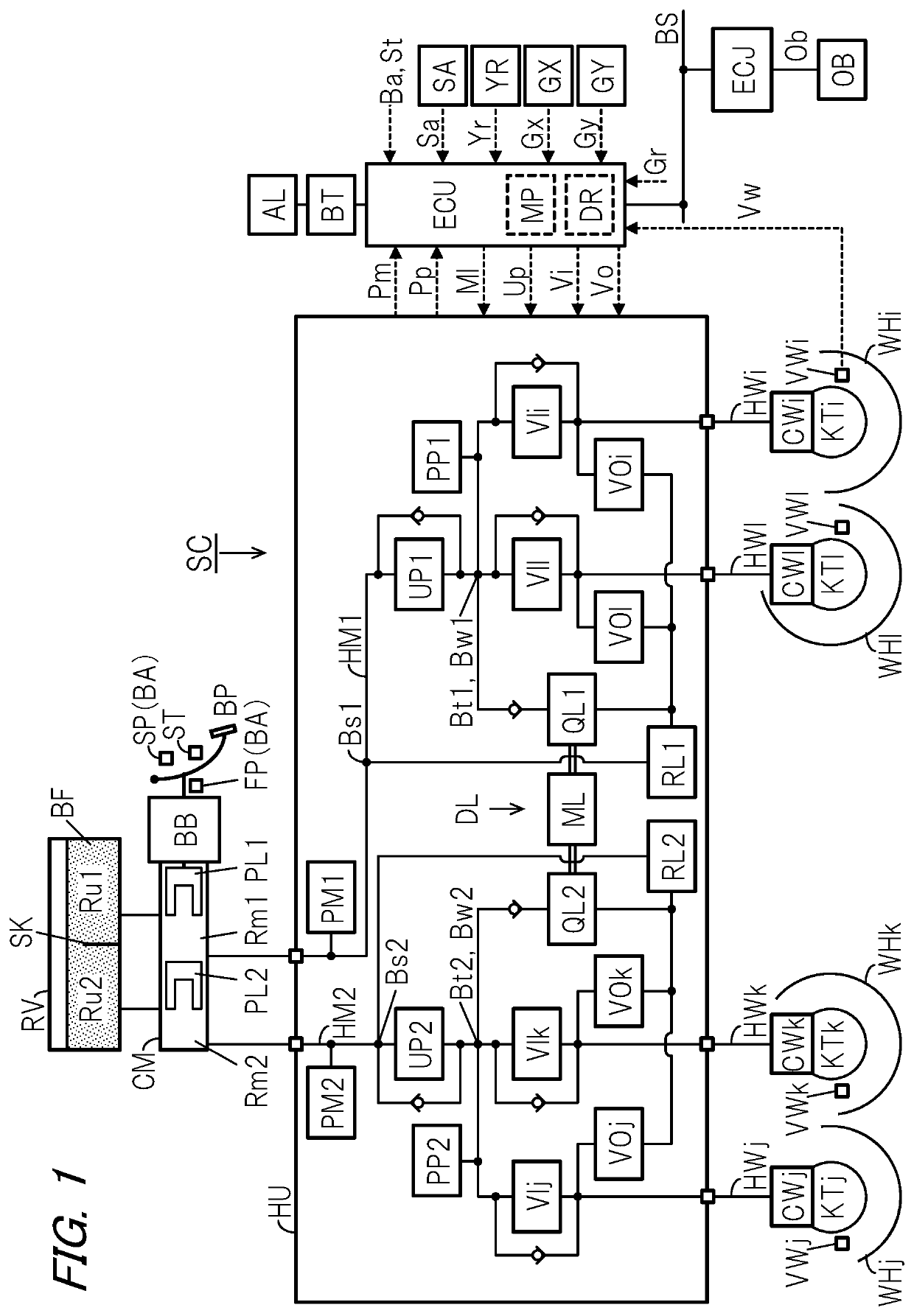 Vehicle braking control device