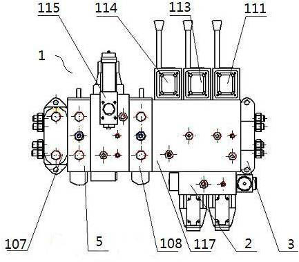 Integrated linkage control valve bank for all-hydraulic coal mine drill