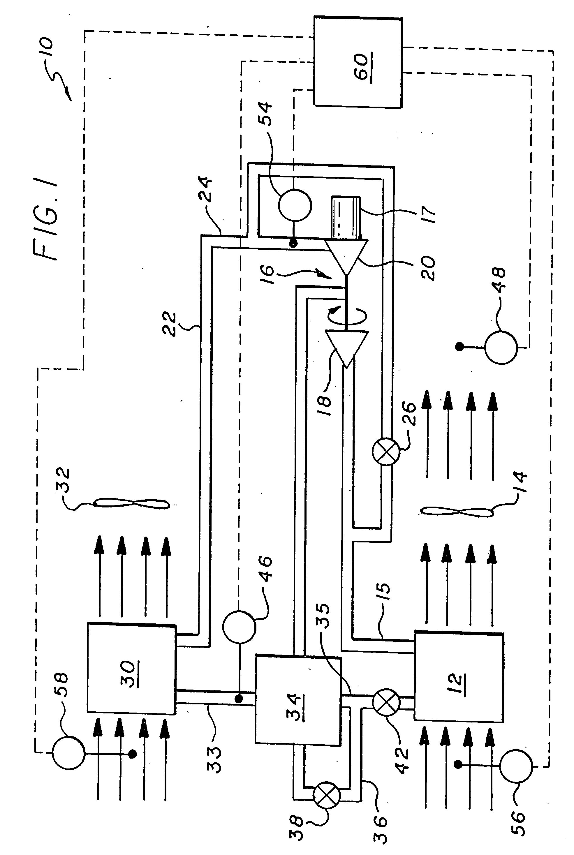 Process for refrigerant charge level detection using a neural net having one output neuron