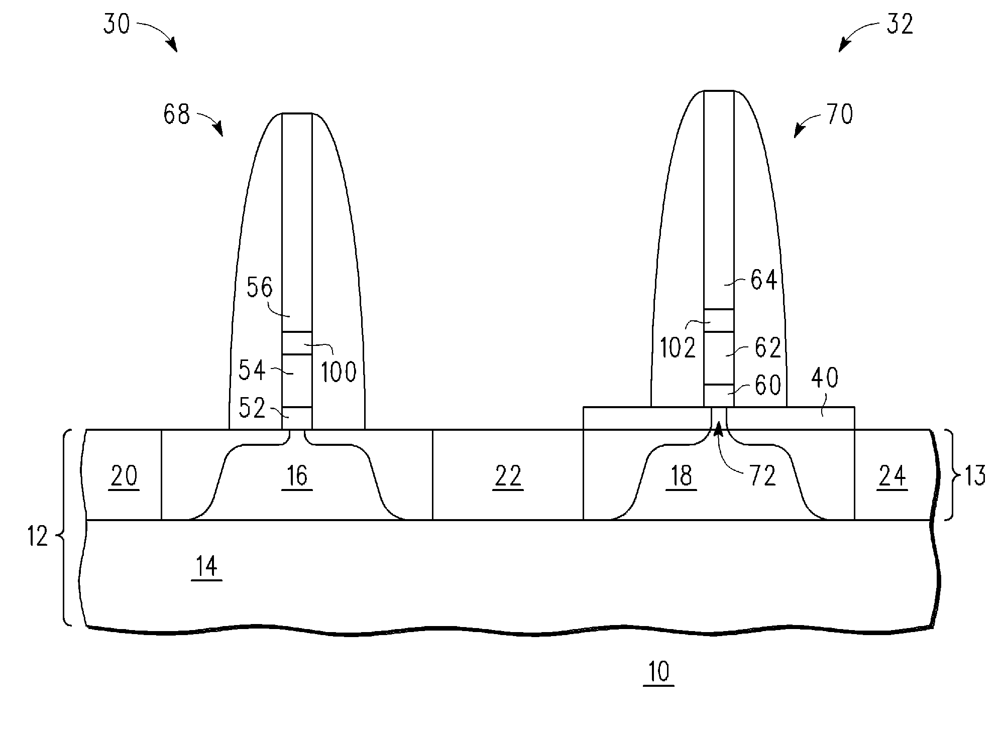 Method for forming a dual metal gate structure