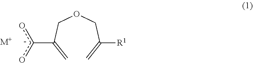 Method of producing a 2-((METH)allyloxymethyl)acrylic acid derivative, and 2-((METH)allyloxymethyl)acrylic acid alkali metal salt powder