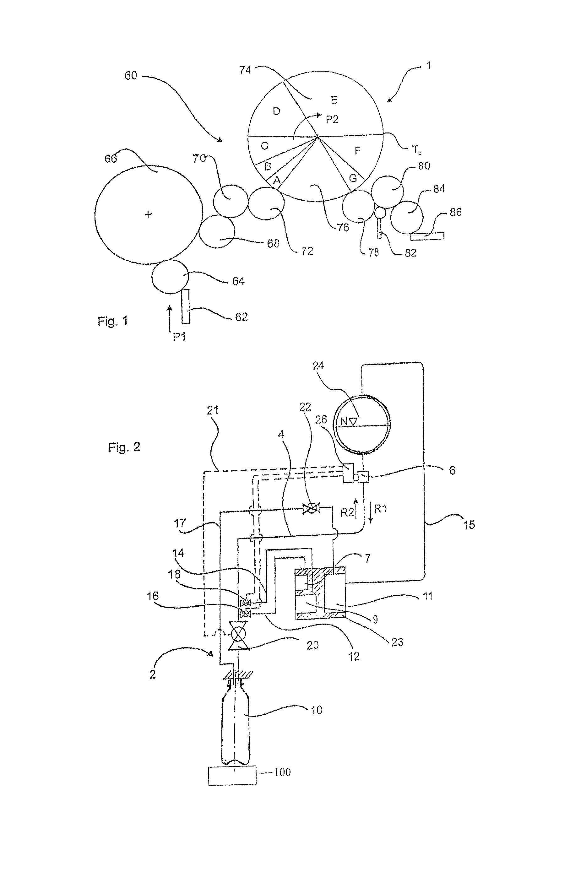 Filling device for filling containers