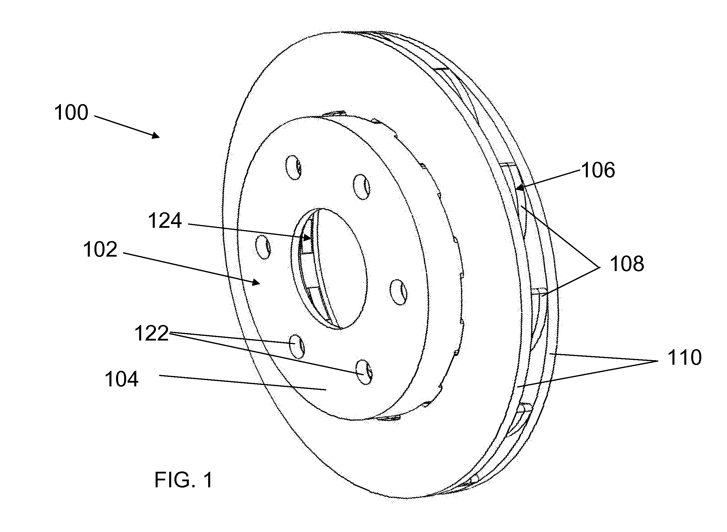 Brake rotor with ceramic matrix composite friction surface plates