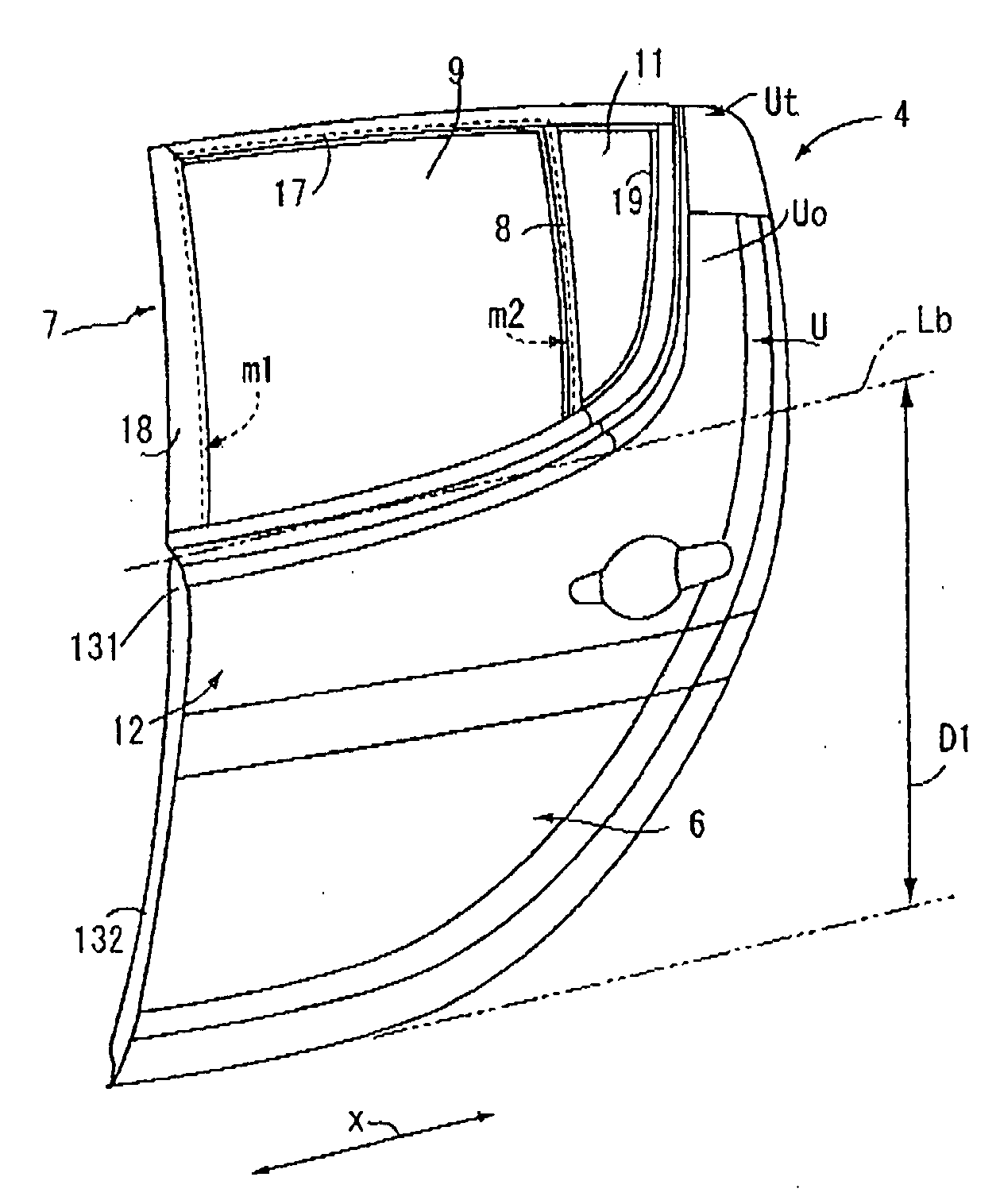 Structure of car door