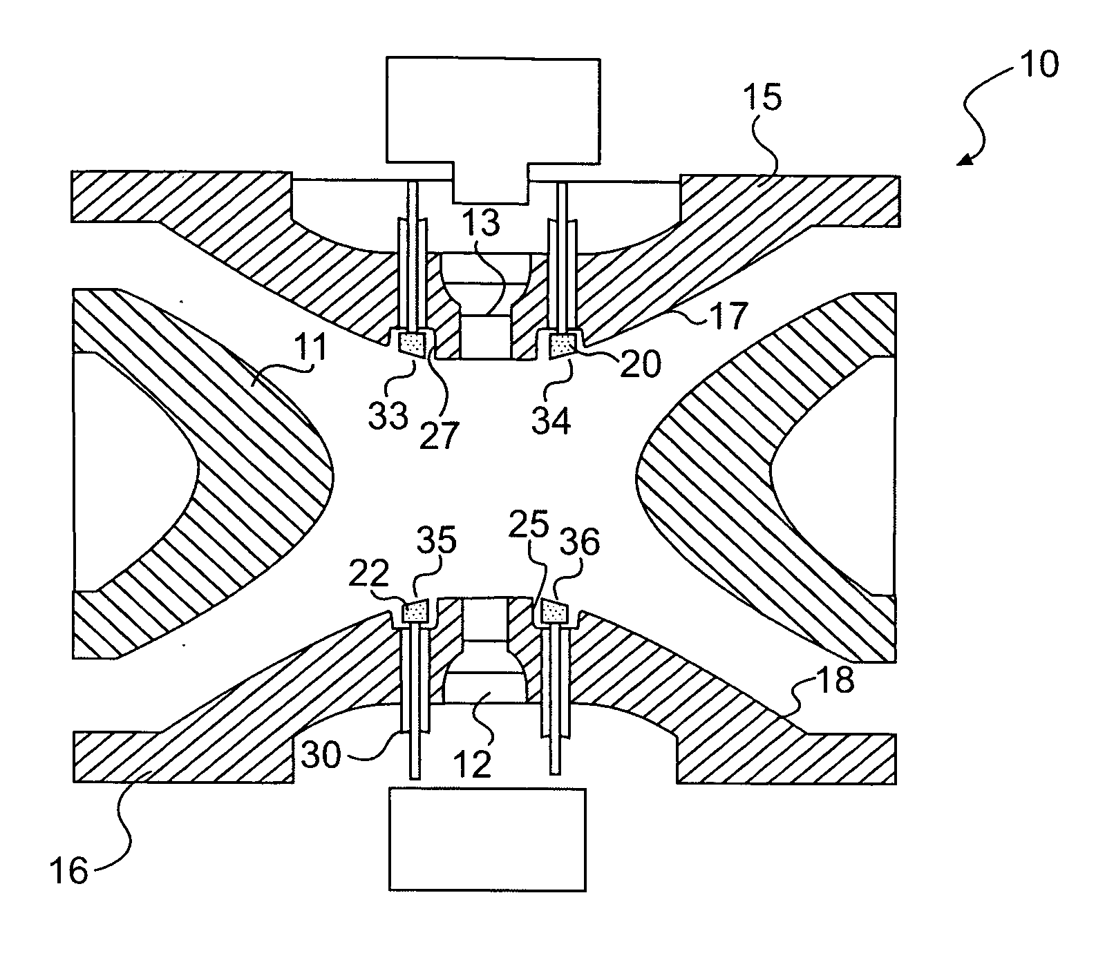 Ion trap with built-in field-modifying electrodes and method of operation