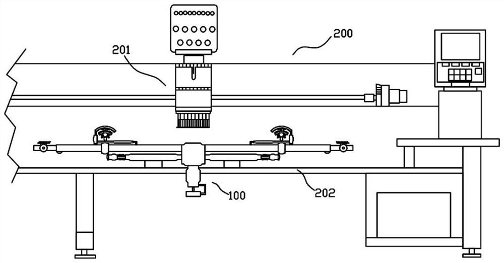 Working method of an embroidery machine with fabric tensioning function