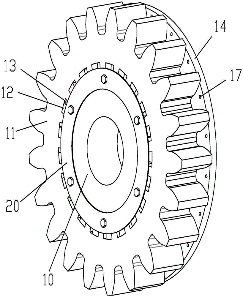Reduction transmission device with damping gears, and functions of oil gathering and lubrication, and air-pressure balance