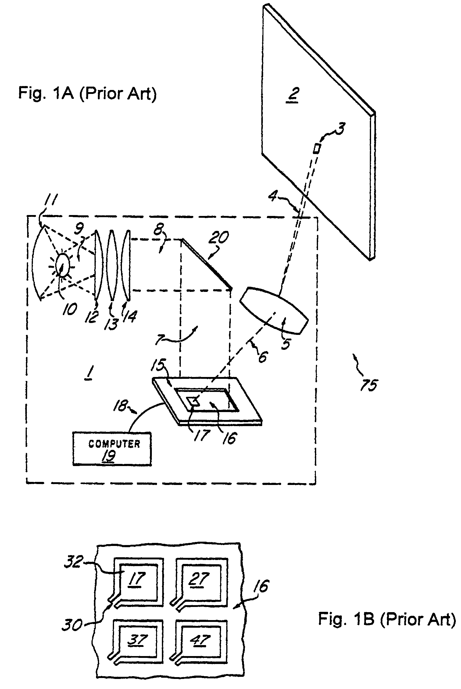 Increase gray scales of projection system by reflecting light from mirror elements with non-uniform intensity distribution