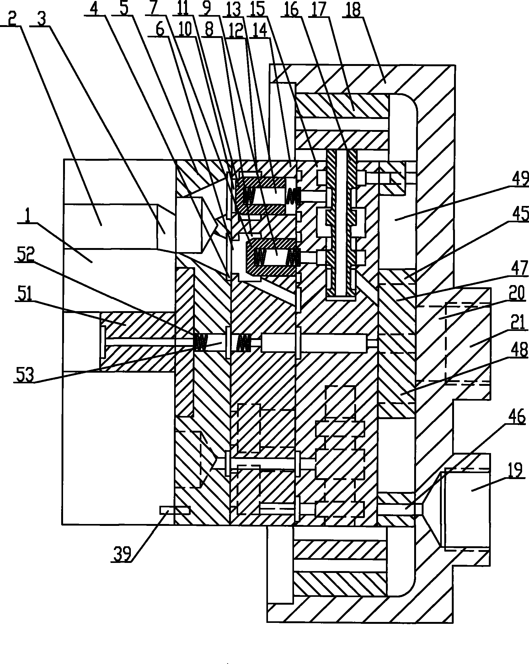 Mechanical-hydraulic guiding virtual displacement variable hydraulic transformer and variable method