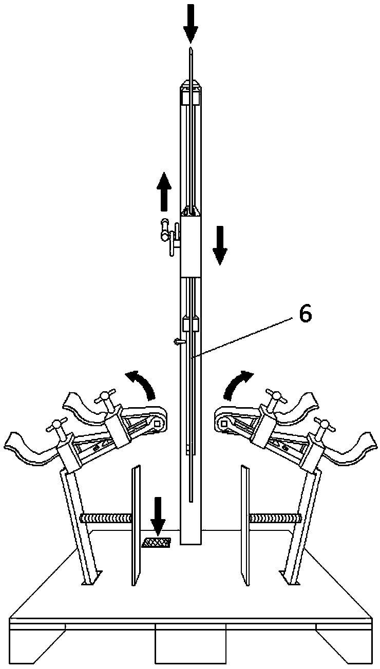 A lever lifting type copper bar bus joint tinning device