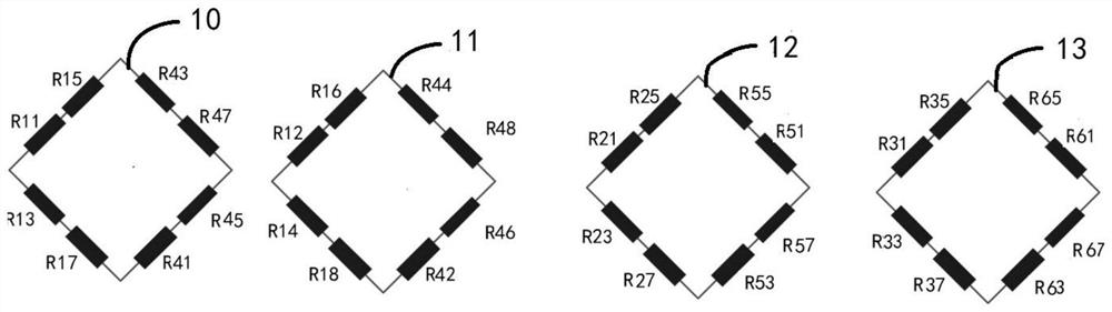 Arrangement of strain gauges and bridge connection method of a measurement-while-drilling device