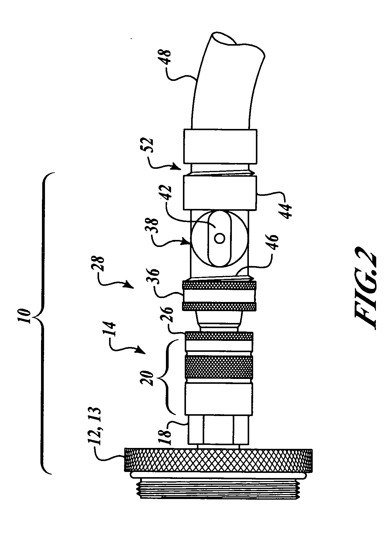 Quick-disconnect, reducer nozzle/valve assembly for filling firefighting backpack tanks