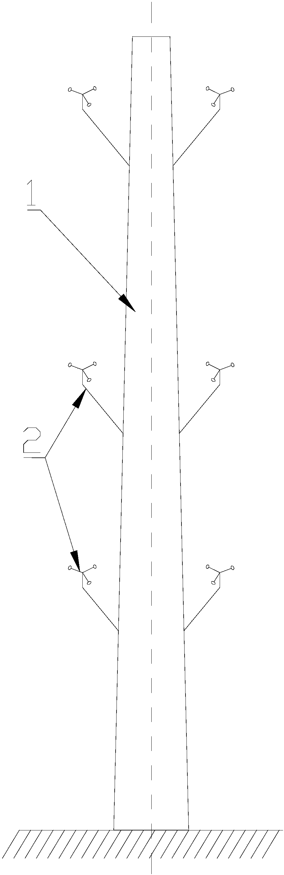 Wind measurement method of anemometer tower and wind shadow resistant anemometer tower