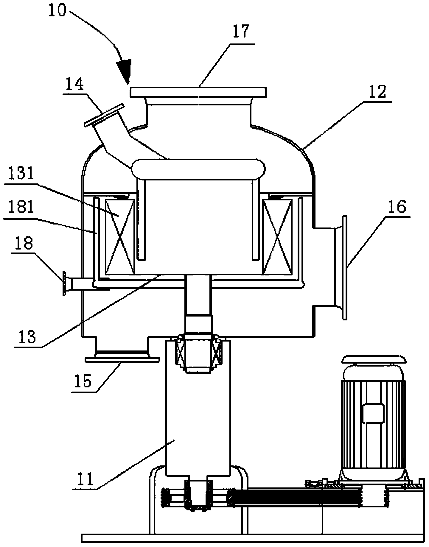 Apparatus for high gravity removal of hydrogen sulfide of novel industrial gas, and technology thereof