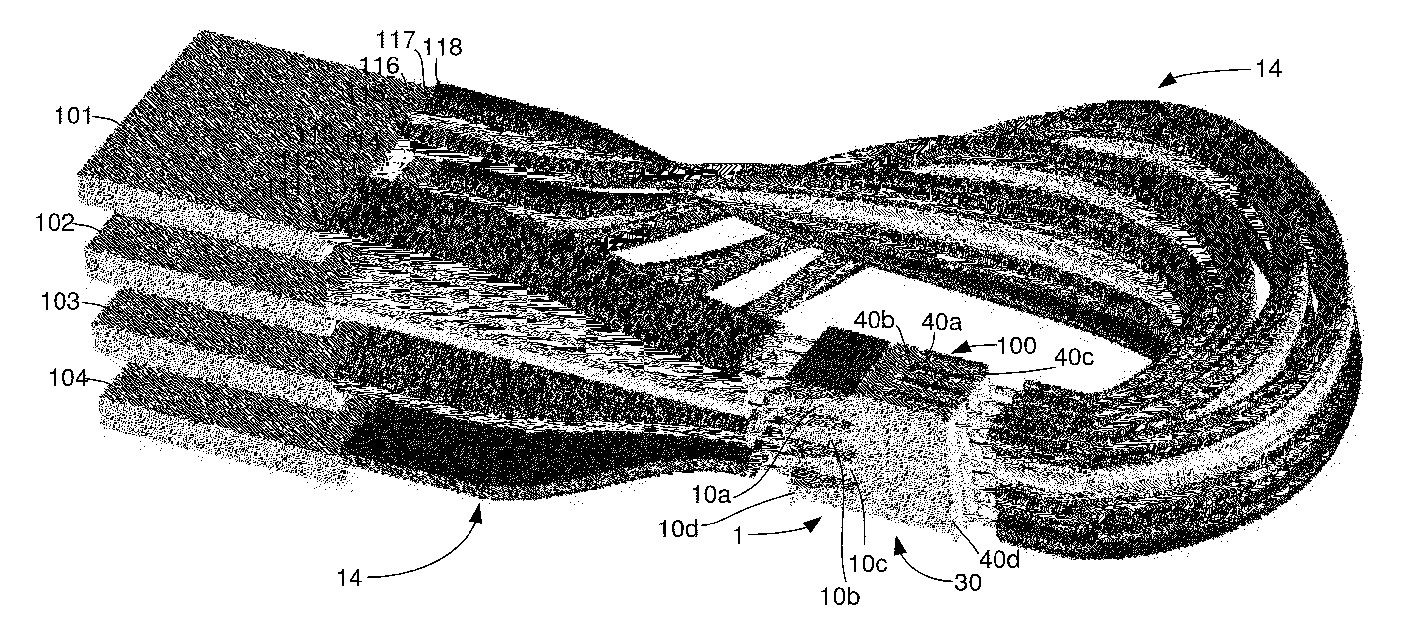 Optical cross-connect assembly and method