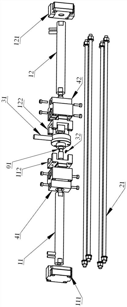 Dynamic stress loading and synchronous strain measuring device for neutron scattering experiment