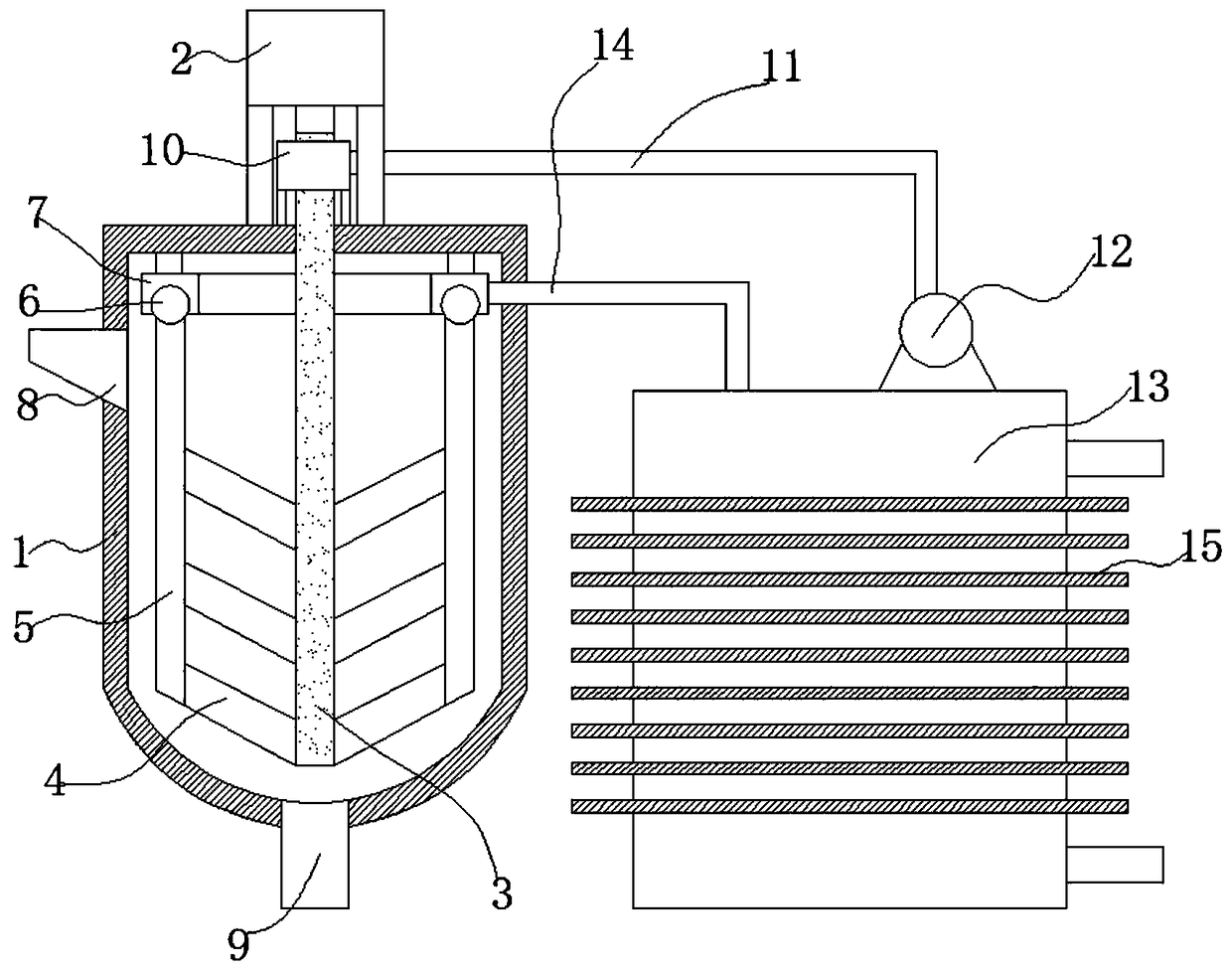 Cooling device for dye production