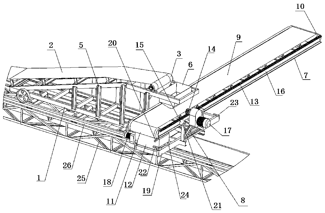 Belt-type conveying device and silo feeding system