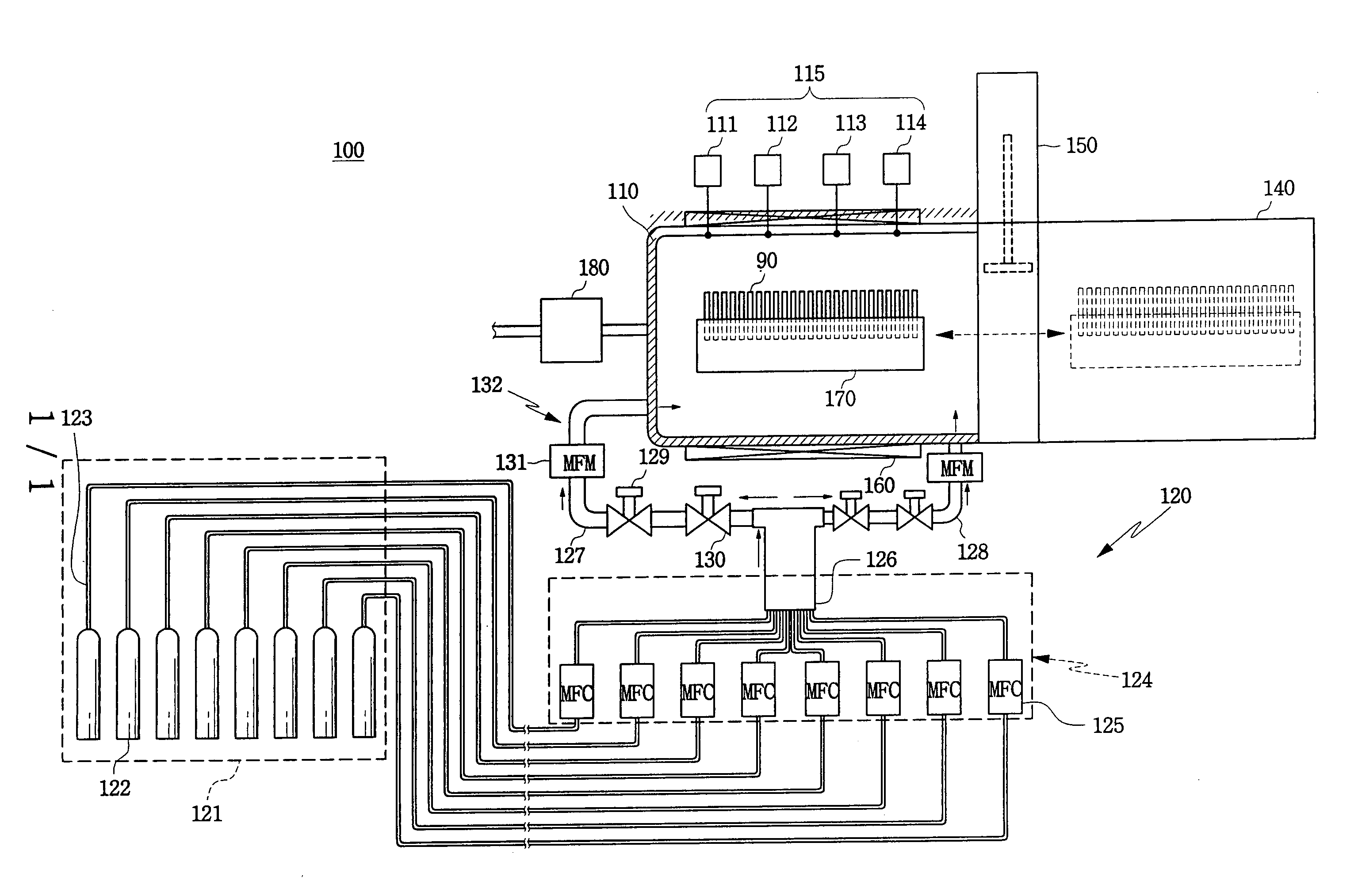 Gas supply unit and semiconductor device manufacturing apparatus using the same