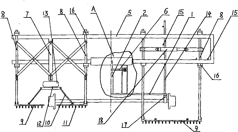 Double-block type sleeper circumferential concrete vibration supplementing device