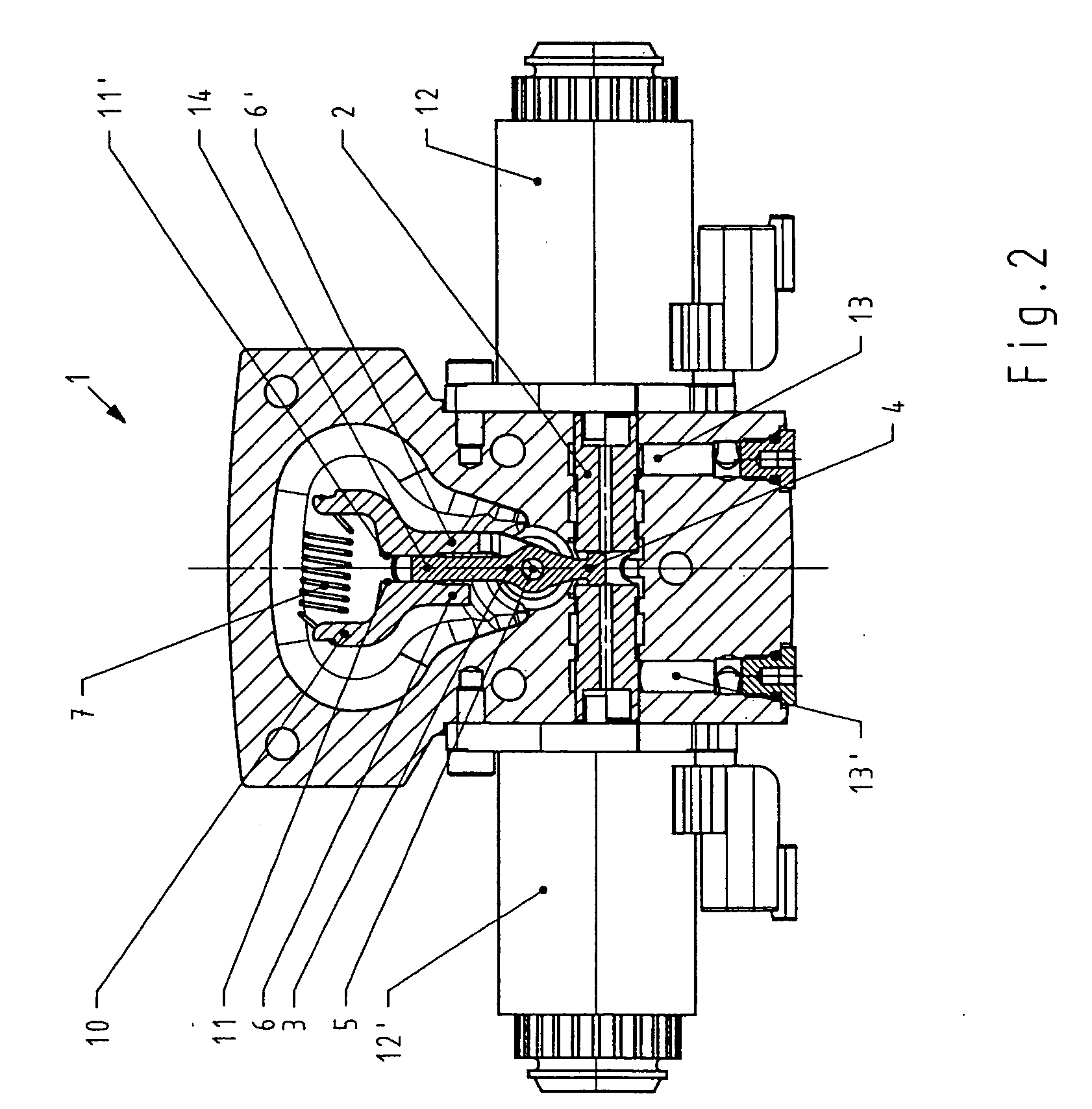 Axial piston machine having a device for the electrically proportional adjustment of the volumetric displacement