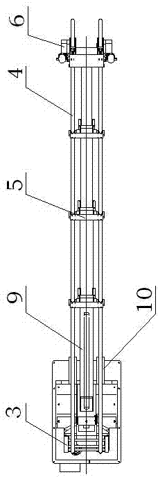 Hydraulic multi-cable lifting conveying device