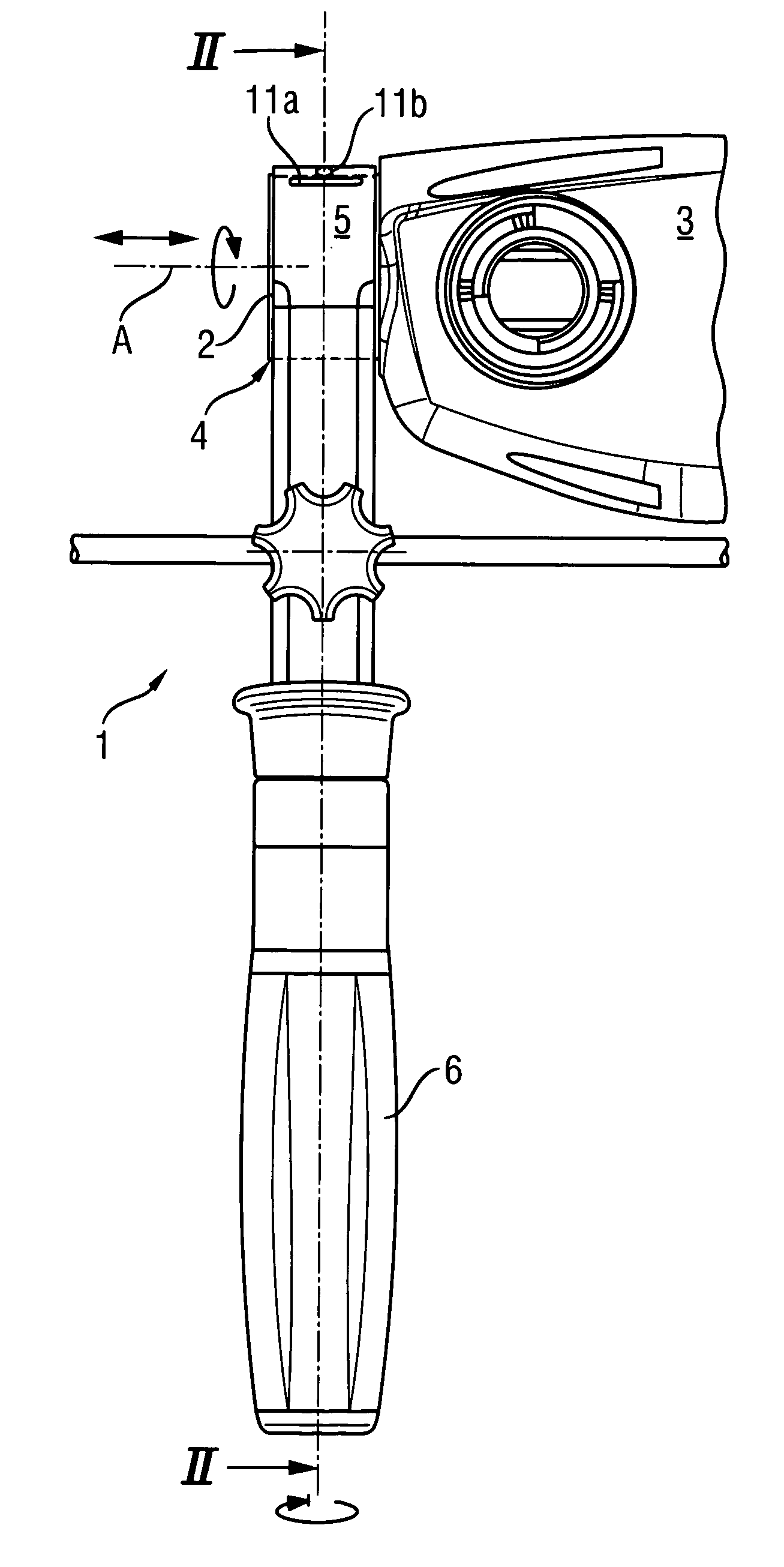 Hand-held power tool having auxiliary handle with clamping band