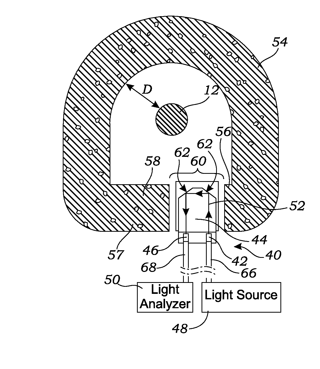 Optical sensor assembly for installation on a current carrying cable