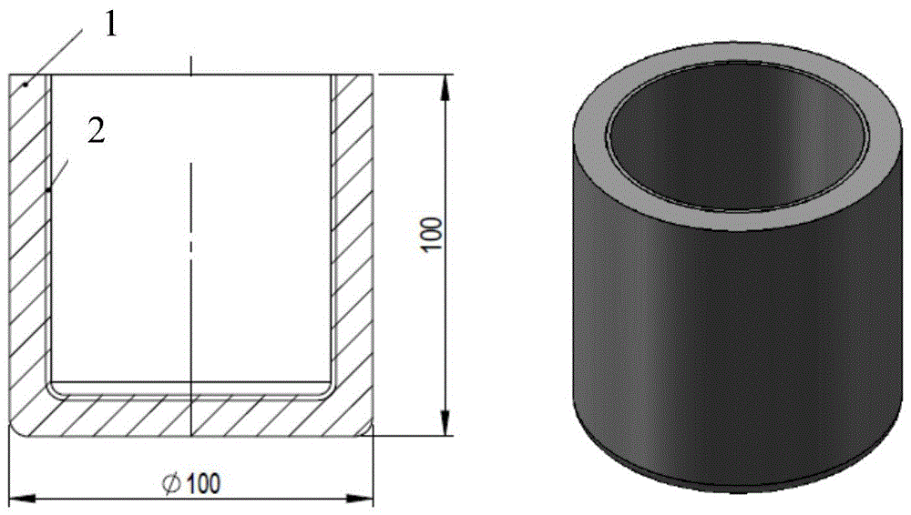 A kind of preparation method of crucible containing tungsten coating
