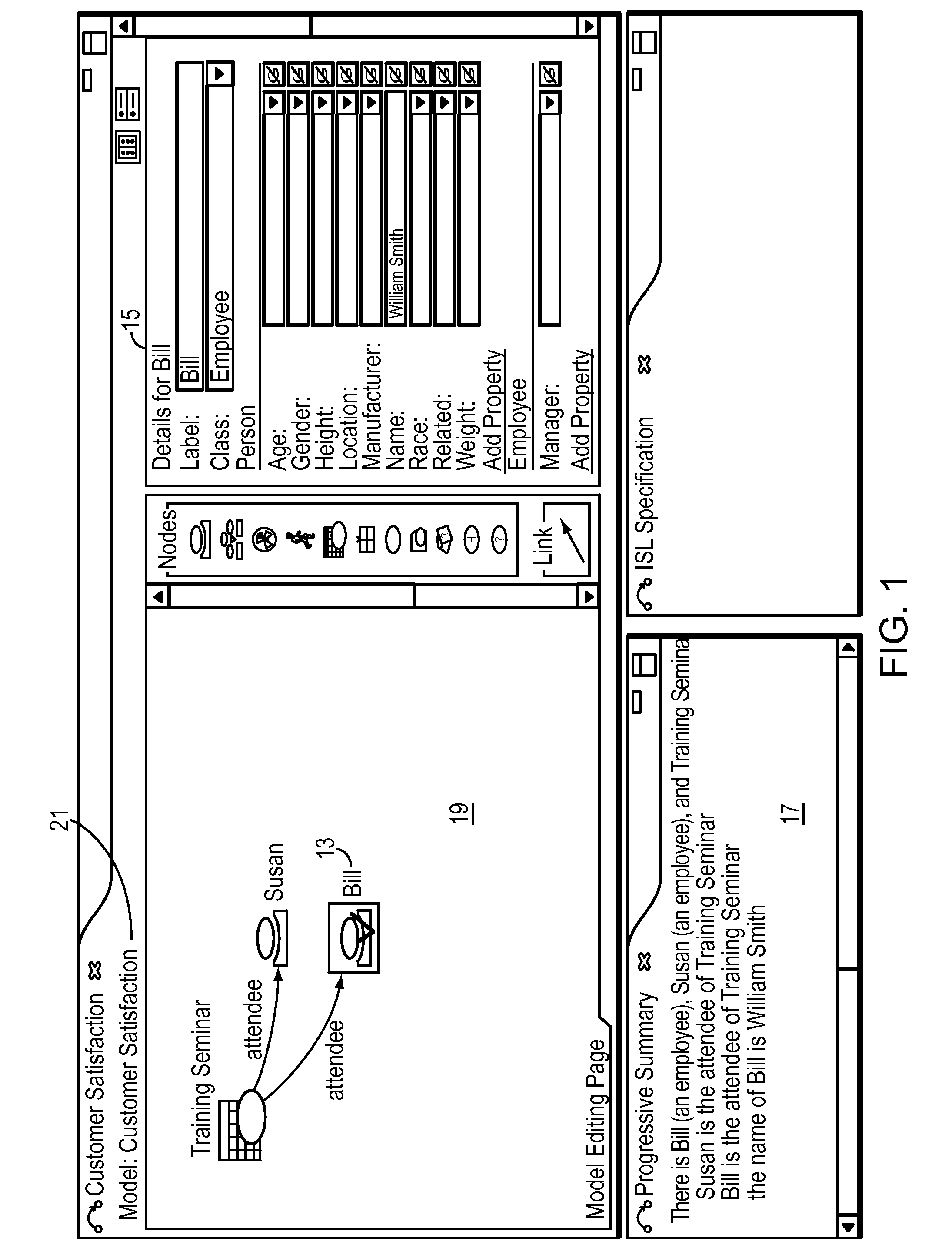 Computer method and apparatus for graphical inquiry specification with progressive summary