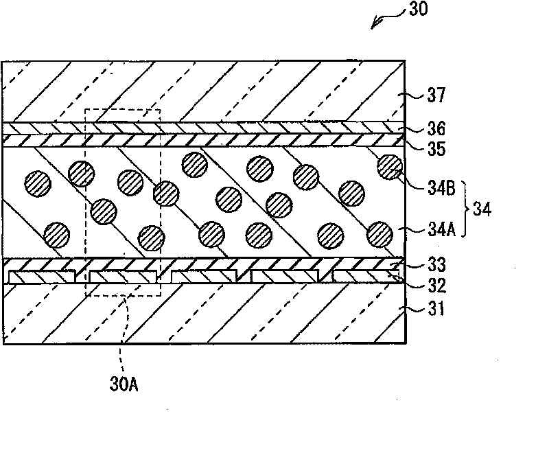 Illuminating device, display device, and method of manufacturing light modulation element