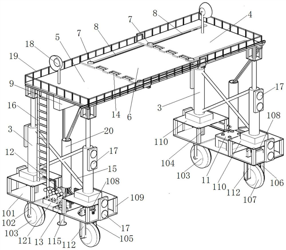 Tunnel monitoring equipment mounting trolley and using method thereof