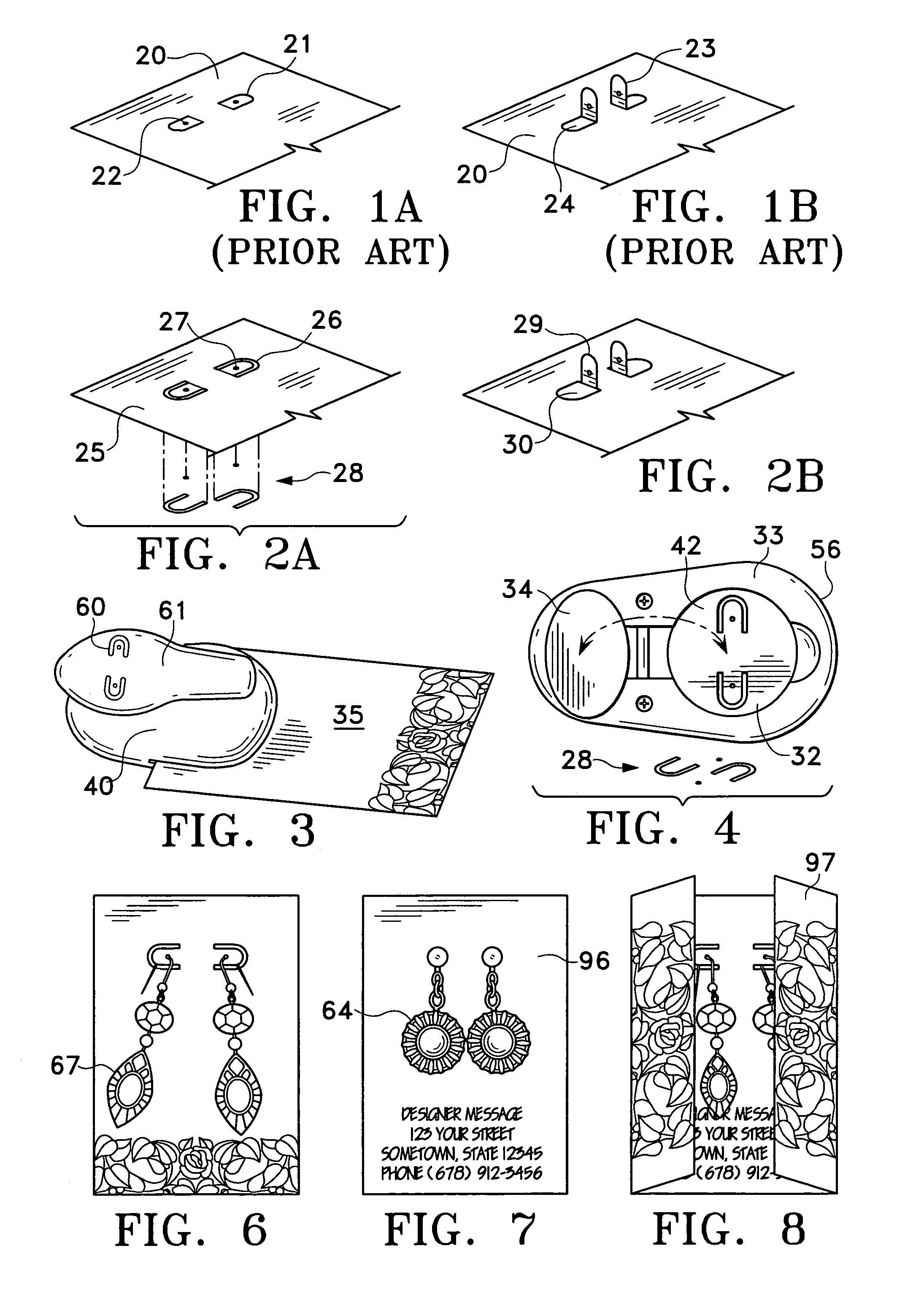 Hand held punches for use in making individual jewelry display cards and kit encompassing same