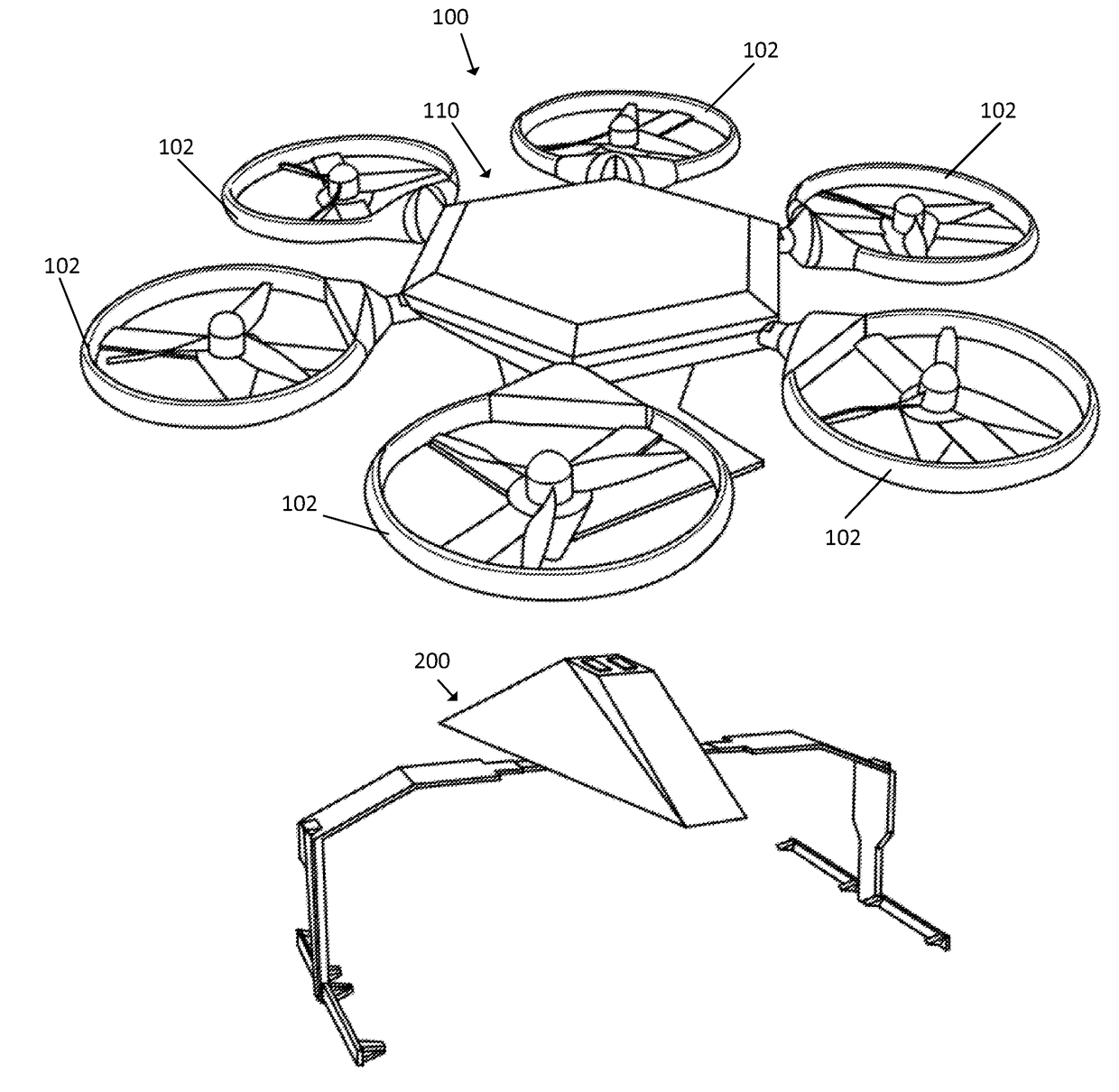 Unmanned aerial vehicle including a removable power source