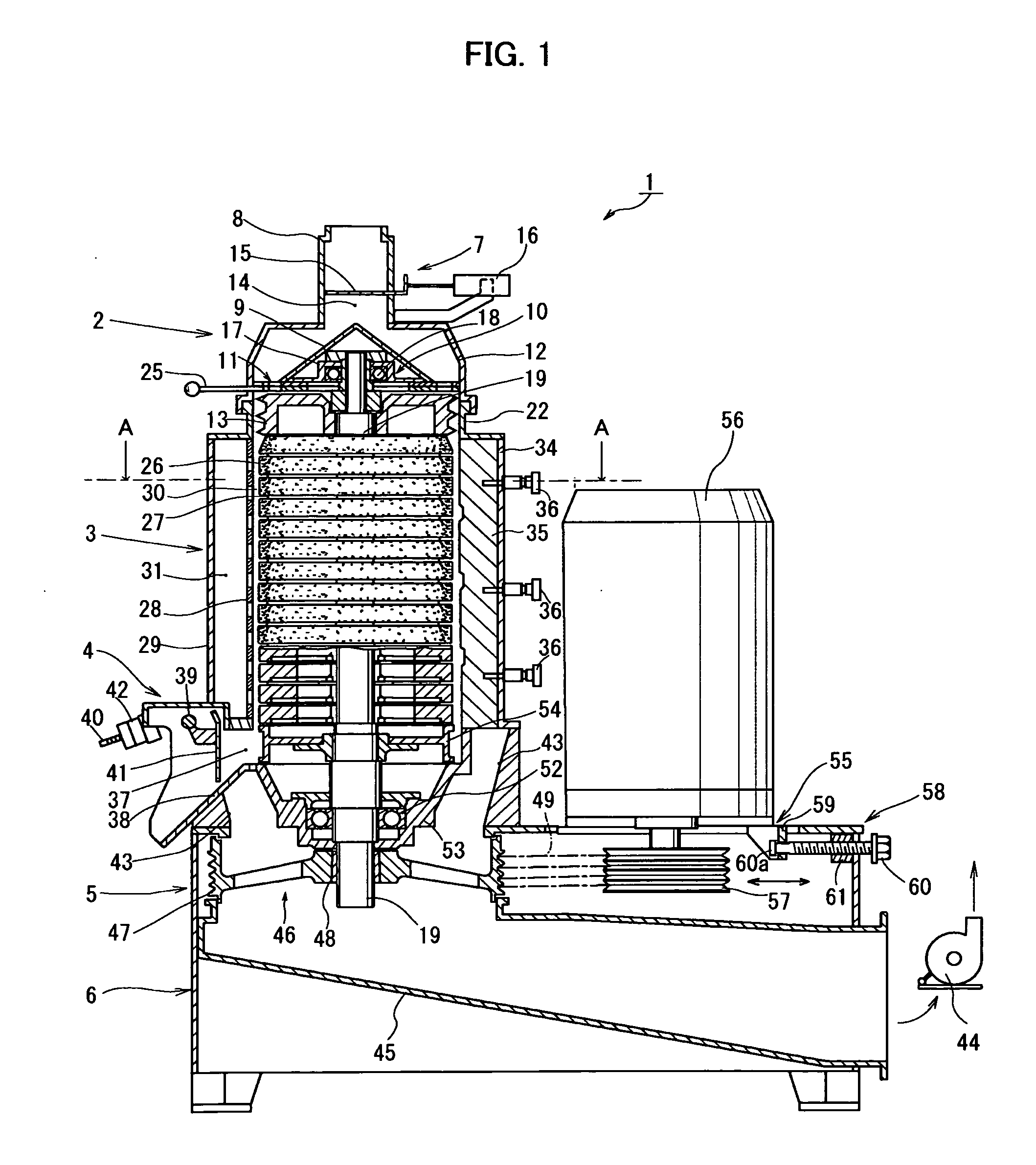 Grinding type vertical grain milling machine