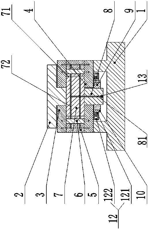 High-precision two-dimensional static pressure movement system combining straight axle and revolving axle
