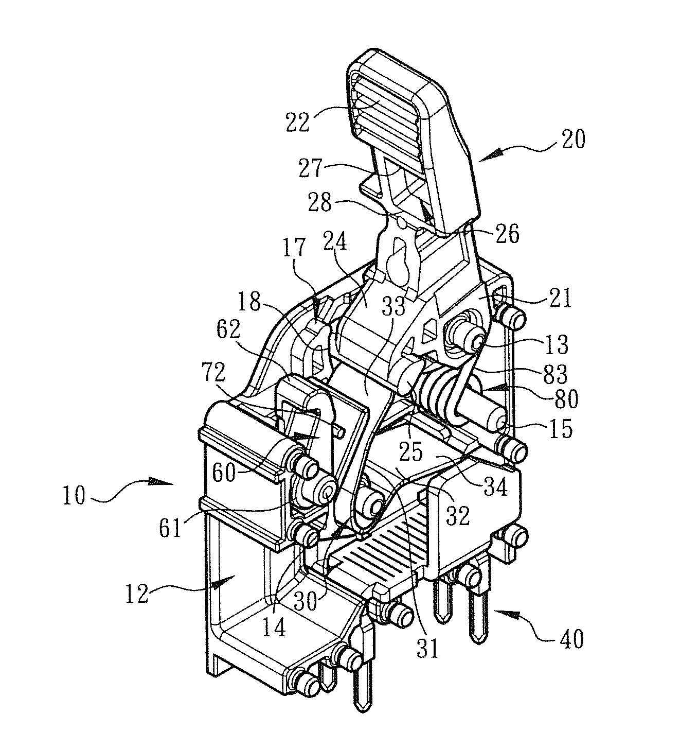 Electrical connection terminal structure