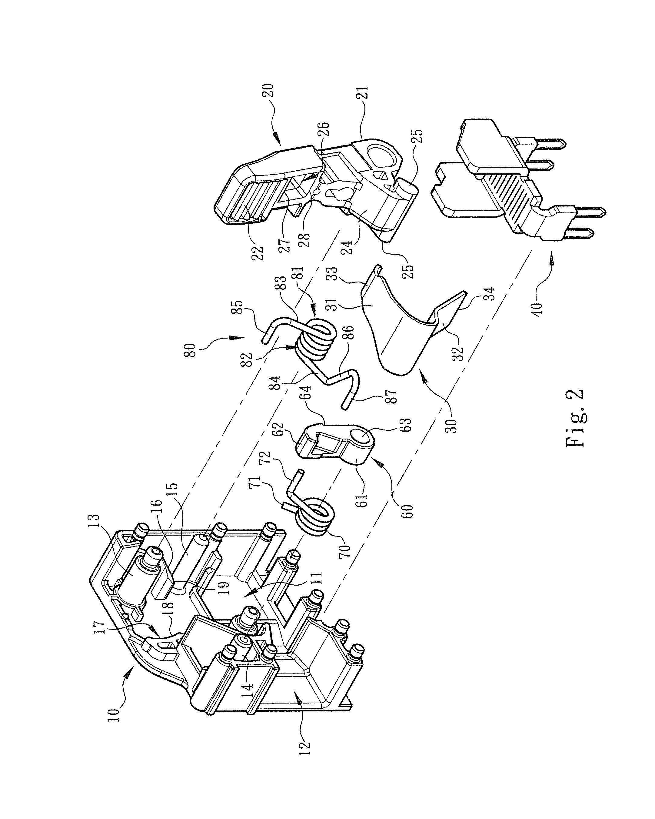 Electrical connection terminal structure