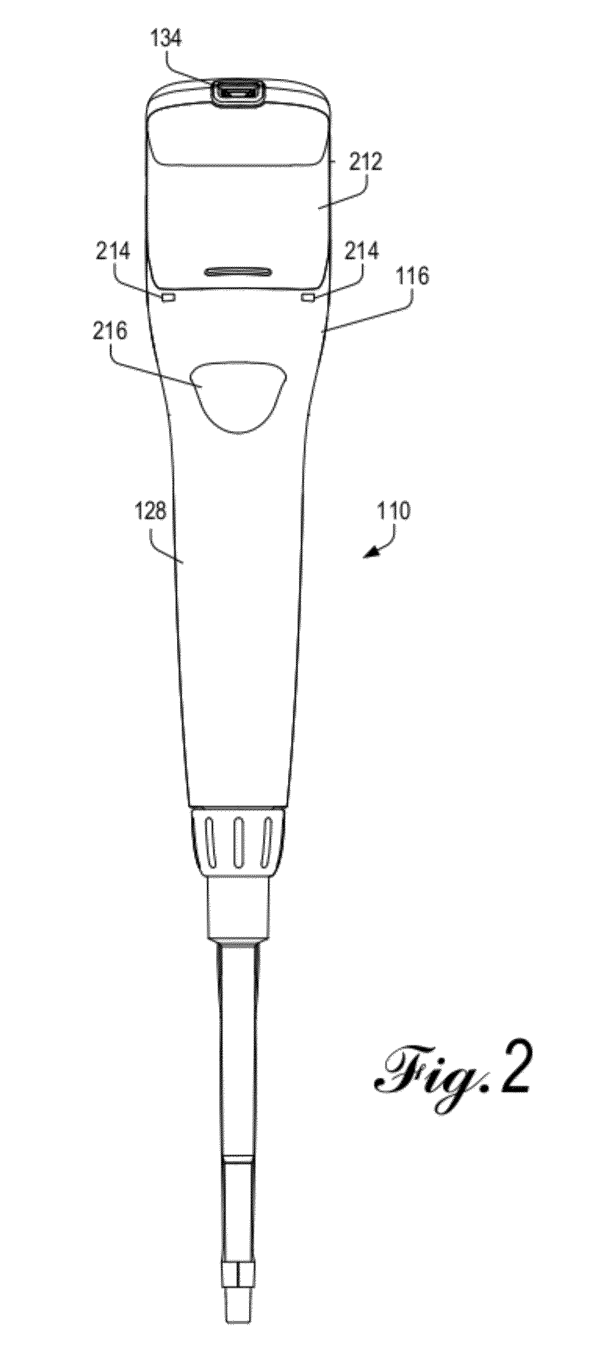 Electronic pipette with two-axis controller