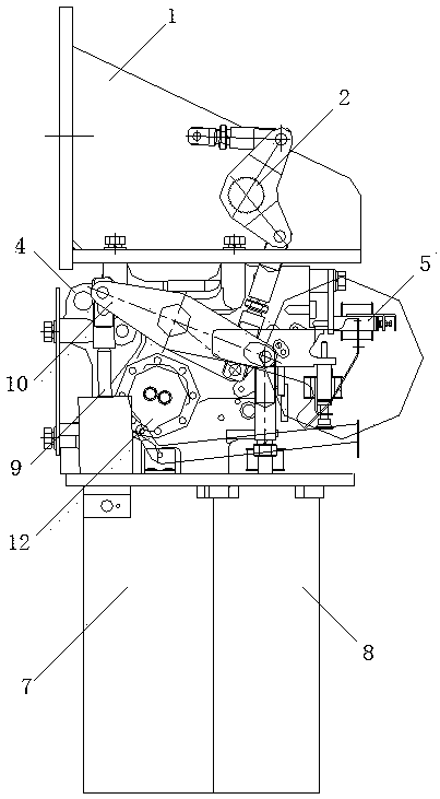 High-voltage breaker spring operating mechanism and transmission device