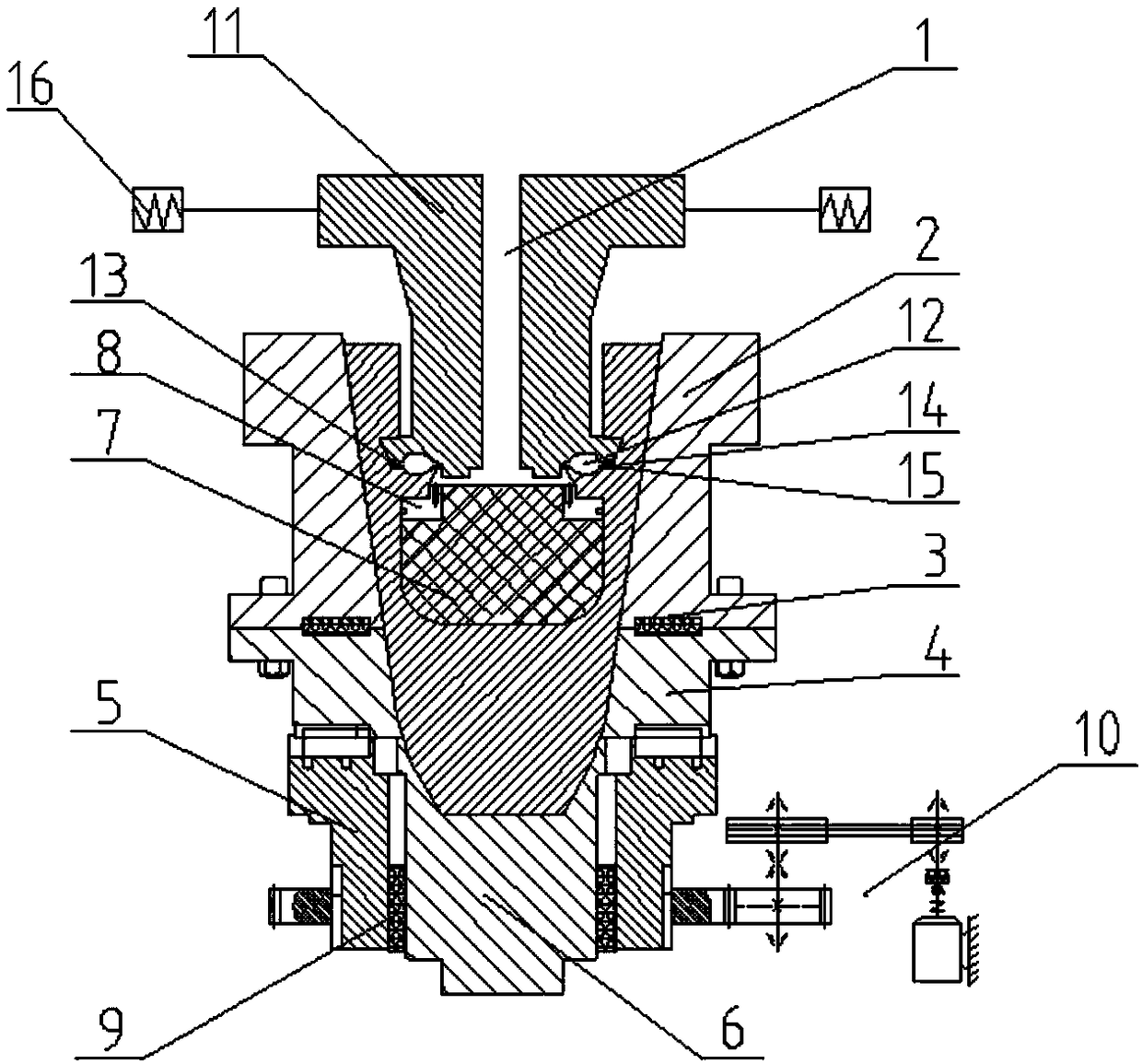 Die with roller inner rib rotating and extruding function and molding method thereof