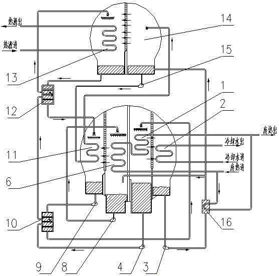 Two-stage lithium bromide absorption heat pump unit with refrigerant water preheater