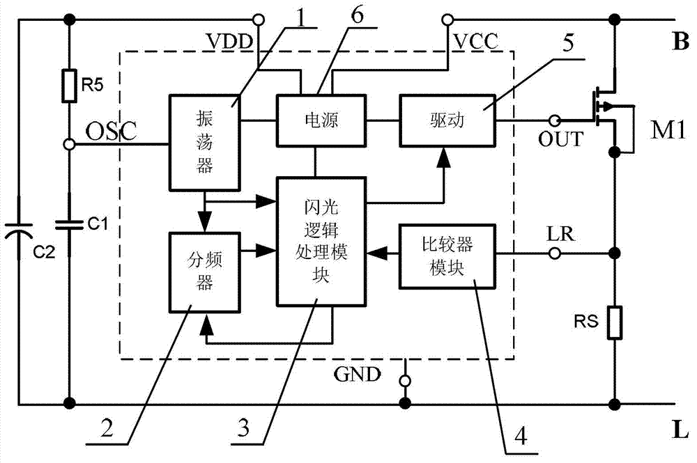 Special integrated circuit for vehicle flasher