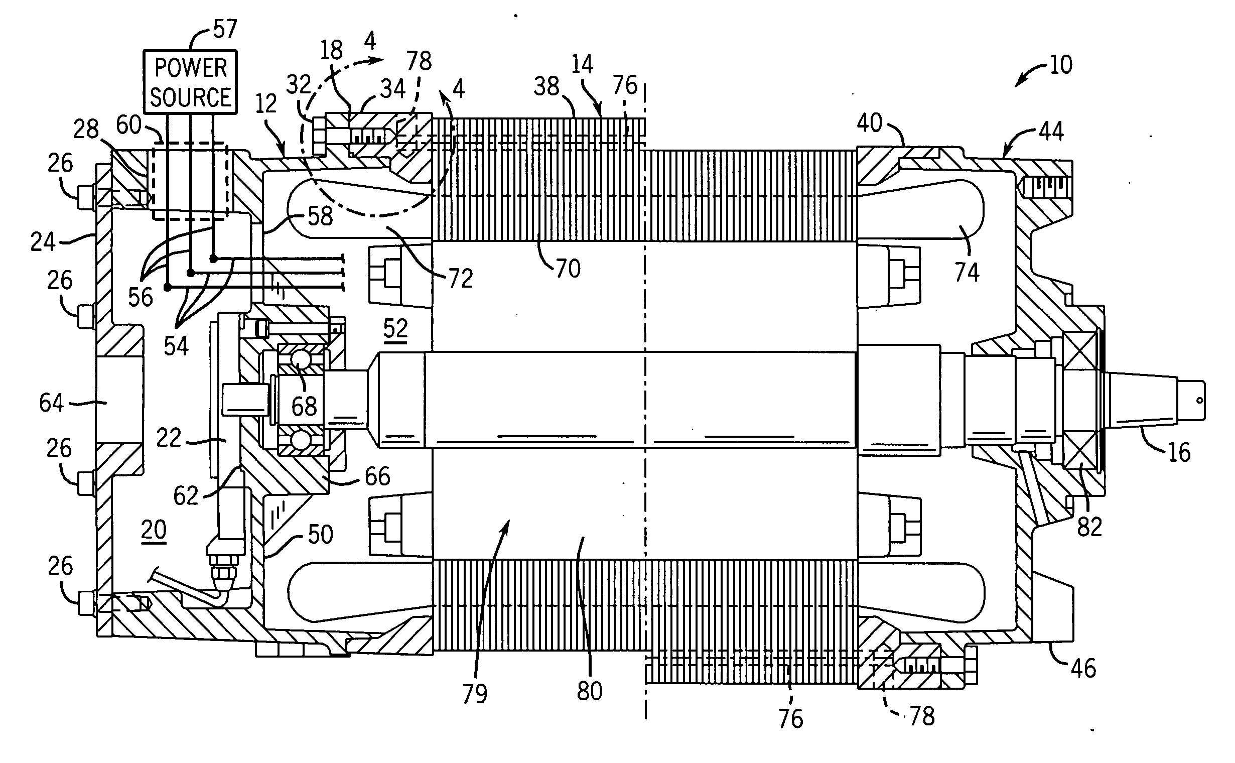 Explosion-proof motor with integrated sensor/lead housing