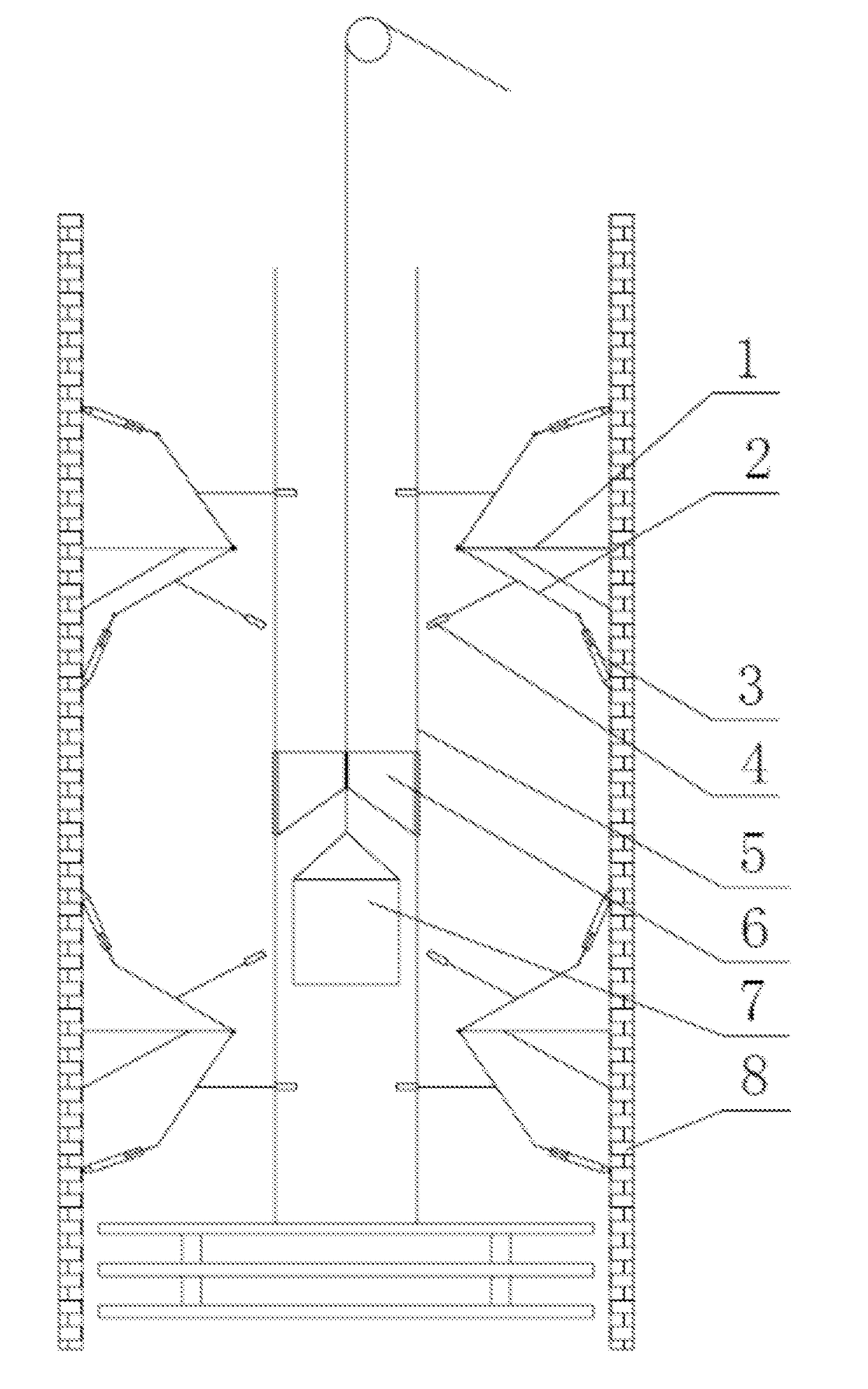 Guide rail rope deflection inhibition mechanism and method for parallel soft cable suspension system